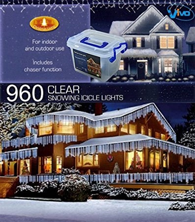 Vivo 960 White Led Christmas Icicle Lights With 8 Mode Chaser Vivo 960 White Led Christmas Icicle Lights With 8 Mode Chaser Function And Hard Plastic Carry Storage Box Indoor Outdoor Xmas Mains Ed Memory