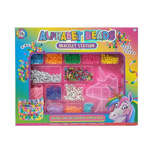 Alphabet Beads Bracelet Station Children Make Your Own Jewellery Craft Party Set