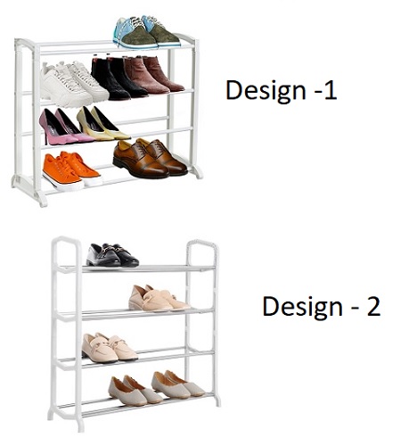 4 Tier 12 Pairs Shoe Rack Stand Storage Self Organiser Lightweight Compact Space