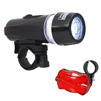 Waterproof Bright 5 Led Bike Bicycle Head & Rear Lights Light 6 Modes Wide Beam