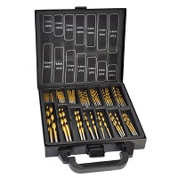 Titanium Coated HSS Drill Bit Set 99 Pc Piece and Case Plastic Wood Metal Kit