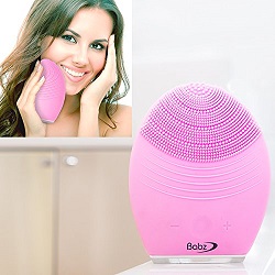 Babz Silicone Electric Facial Cleansing Brush Sonic Face Cleaning Spa Massage Scrubber Massager Face & Body