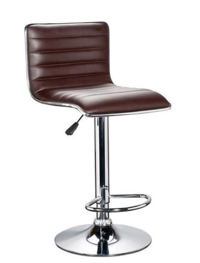 Brown PU Leather 360 Degree Swivel Breakfast Kitchen Bar Chair Stool Gas Lift