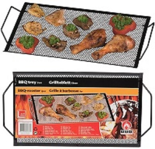 Large BBQ Barbecue Tray Rack Frying Grill Grid Party Kitchen Catering Metal BLK