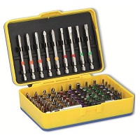 71Pc Screwdriver Bit Set Colour Coded Drill Holder Philips Pozidriv Slotted Bits 26590