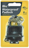  40mm Waterproof Padlock Pad Lock With 2 Keys Door Gate Shed Bike 8mm shackle 