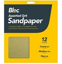  12 Sheets Assorted Grit Sandpaper Mixed Grit Fine Medium Coarse Sand Paper Paint