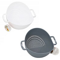   2 in 1 Plastic Colander + Bowl Kitchen Drainer Sink Fruit Vegetable Pasta Handle