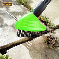  3 in 1 Telescopic Weed Remover Brush Wire Head Paving Decking Clean Scrub Moss