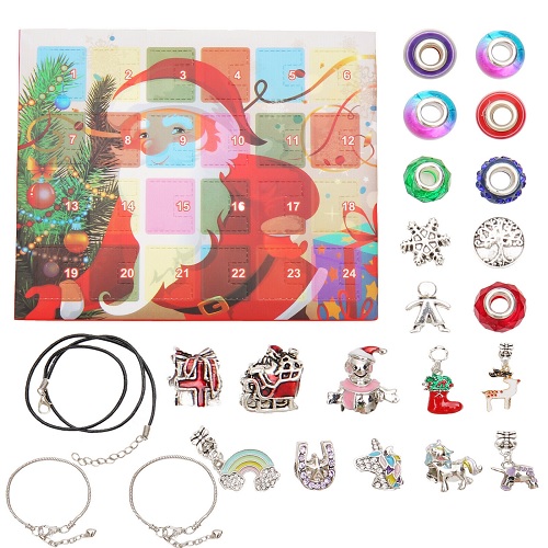 24 Day Jewellery Christmas Advent Calendar Bracelets Necklace Crystals Unicorn