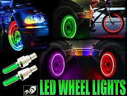 2 PCS FLASHING NEON LED LIGHT WHEEL VALVE CAP TYRE LIGHTS CAR MOTORCYCLE BIKE BICYCLE 