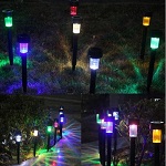 10 x Solar Powered Plastic LED Lawn Light Waterproof Outdoor Garden Landscape Yard Path Lamp - Colorful