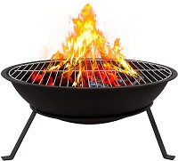 Add a review for: Outdoor Fire Pit with BBQ Grill Steel Fire Bowl for Garden Patio Partable Firepit Bowl