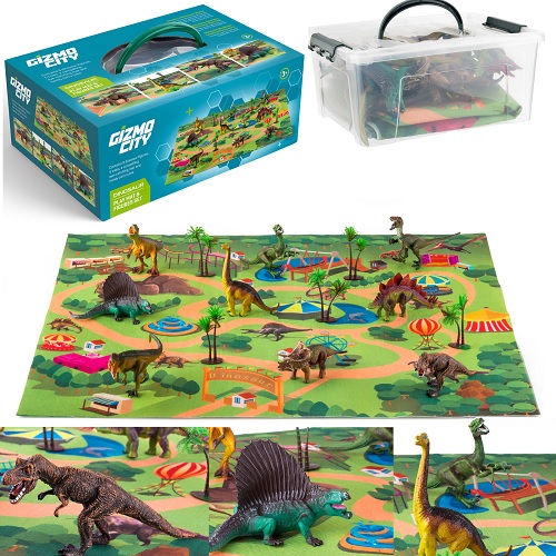 Realistic Dinosaur Toys Figures Playset with Play Mat & Trees Educational Set UK