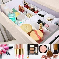 8Pcs Make Up Kitchen Dressing Table Drawer Desk Organiser Cutlery Storage Boxes