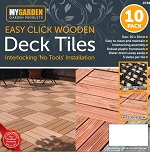 Easy Click Wooden Deck Tiles (Pack of 10)