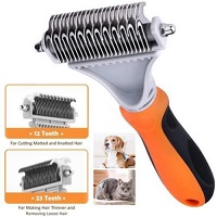 Pet Dematting Comb for Dogs Cats Removes Undercoat Knots Mats Tangled Hair