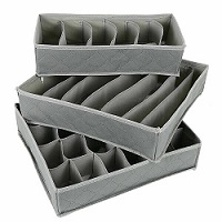 3 X Drawer Organisers for Bras Socks Ties Underwear Scarves Wardrobe Cupboard