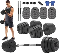 Deluxe 30Kg Dumbbells Pair of Weights Barbell/Dumbells Body Building Set Gym Kit