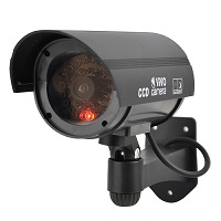FAKE DUMMY CCTV BLACK SECURITY CAMERA FLASHING LED INDOOR OUTDOOR SURVEILLANCE