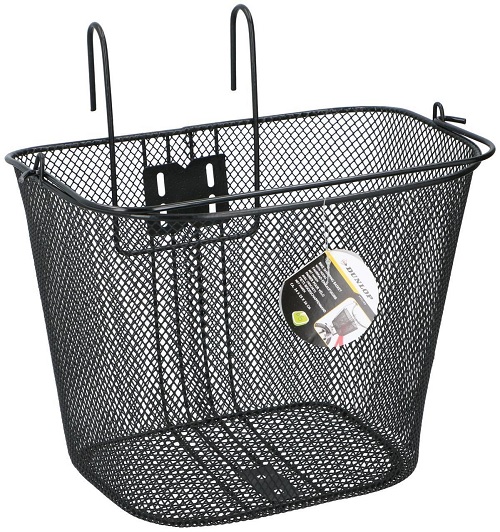 Dunlop Bike Bicycle Handlebar Carry Basket Shopping Metal hook Black 20L Storage