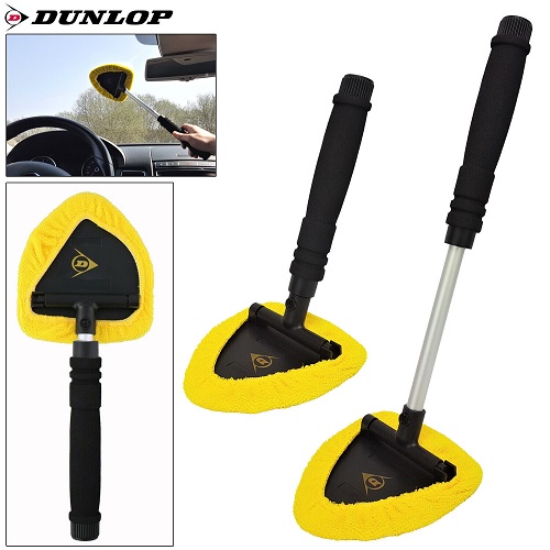 Dunlop Windscreen Extendable Microfiber Glass Cleaner Cloth Demister Pad Car Van