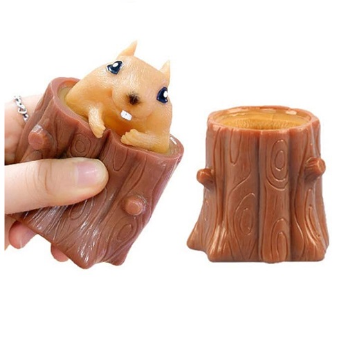 Adult Evil Squirrel Stress Relief Fidget Tree Stump