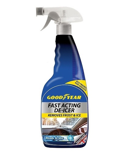 Goodyear De-Icer Car Windscreen Melts Ice Snow Frost Spray 750ML Deicer