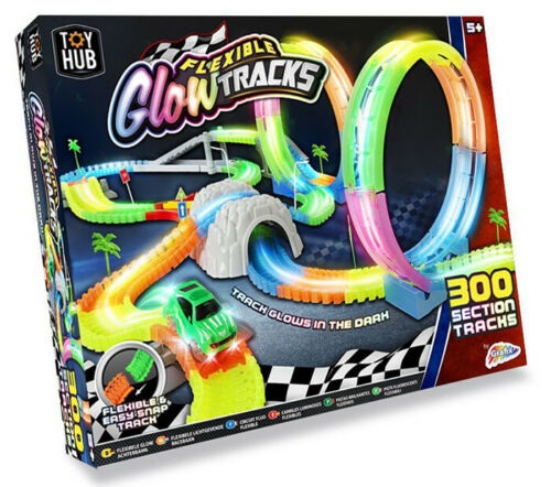 Flexible Glow Tracks 300 Section Glow in The Dark Tracks Children's Boys Car Toy