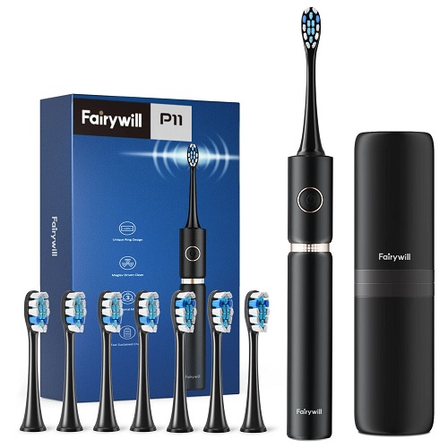 Professional Ultrasonic Electric Toothbrush with 8 Brush Heads and Travel Case