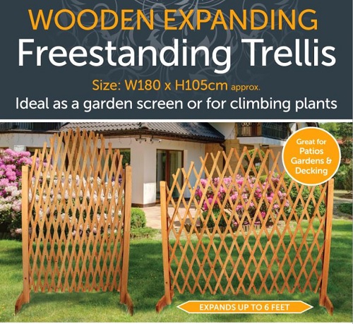 Wooden Expanding Trellis - For Garden Screen or Climbing Plants