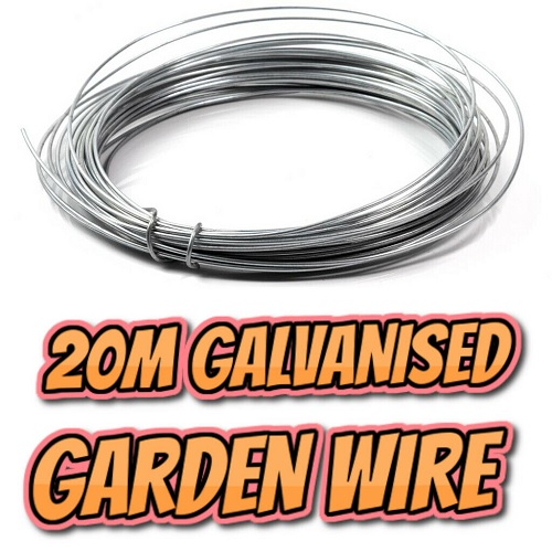 Galvanised 20m Garden Wire Strong Rust Proof Gardening Tying Fixing Training
