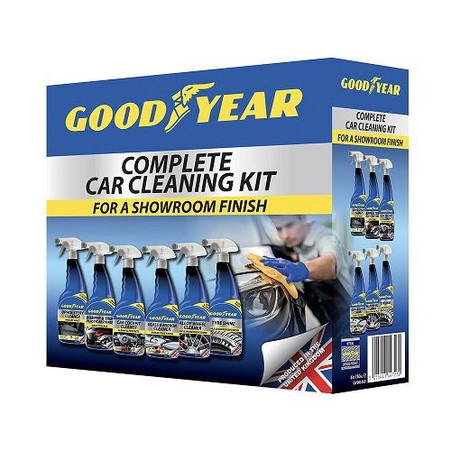 Goodyear Complete Car Cleaning Kit Interior Exterior Tyres Wheel Cockpit Glass