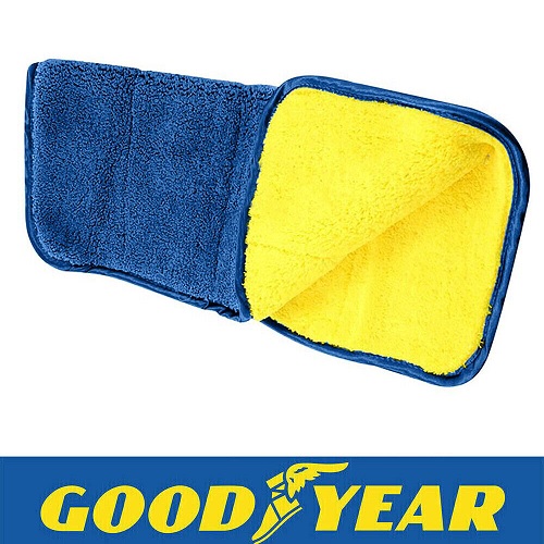 3Pcs Goodyear Microfibre Drying 2 In 1 Luxury Car Cleaning Polish Cloth 80x60cm