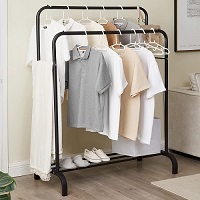 Heavy Duty Double Clothes Rail Hanging Rack Garment Display Stand Storage Shelf