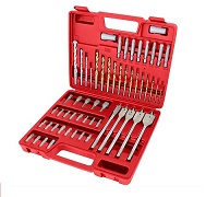 Add a review for: HSS Drill Bit Set 57PCs Titanium Coated Masonry Wood Screwdriver Bits Nuts +Case