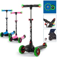 iScoot Flash Kids Scooter 3 Wheels with LED Light up Wheels and Handlebars