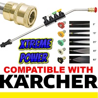 Pressure Washer Gun Lance Spray Wand Jet Wash Car Patio + 5 Nozzles For Karcher