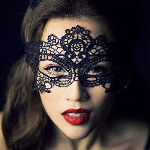 Womens Lace Sexy Venetian Masquerade Carnival Party Ball Face Eye Mask (#1 Black)