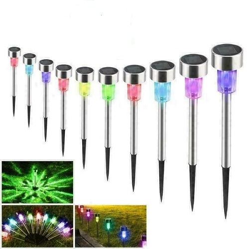 20 Pack Stainless Steel Solar LED Light Multi Colour Outdoor Garden Lighting