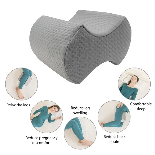   Memory Foam Leg Pillow Orthopaedic Firm Back Hips Knee Support Cushion + Cover