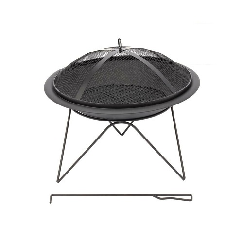 Portable Round Fire Pit Outdoor Garden Firepit Patio Heater Camping Log Burner