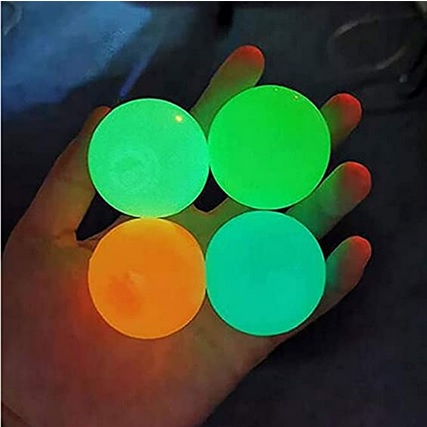 ASDVB Stress Ball, Luminous Sticky Wall Balls Toys, Stress Ball Slowly Fall, Fluorescent Stress Relief Balls Game Catch Ball Decompression Sticky Balls