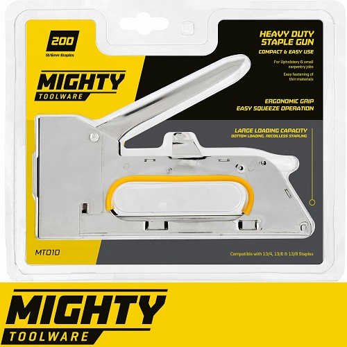 Heavy Duty Tacker Staple Gun with 200 Metal Staples Upholstery Stapler 8/10/12mm