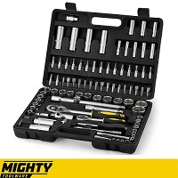 94PC 1/2" & 1/4" SOCKET SET & SCREWDRIVER BIT TORX RATCHET DRIVER CASE TOOL KIT