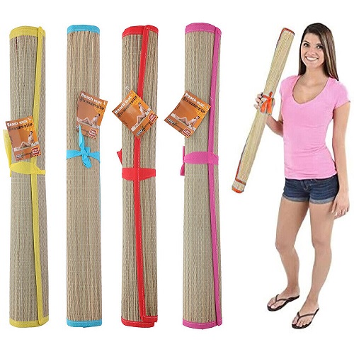 Straw Beach Mat Reed Foldable Picnic Travel Holiday Camping Rug 60x180 Roll Up