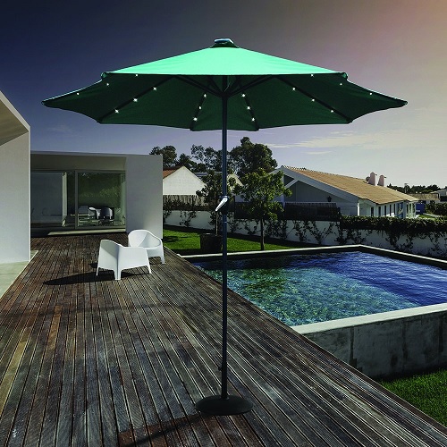 LED Solar 2.7m Parasol Green 