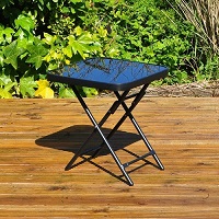 Add a review for: Garden Furniture Glass Top Side Table Patio Rattan Foldable Drinks Coffee Black