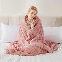 Add a review for: Teddy Fleece Weighted Blanket for Adults Fluffy Quilted Pockets Throw Soft Sherpa Throw Heavy Blanket Winter Sleep Therapy Autism Insomnia Sensory Anxiety Stress Relief Silver Grey, 125 x 180cm - 6kg