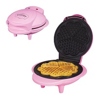 Mini Waffle Maker 1000W Thermostatic Design Table Top Cooking Baking Non Stick